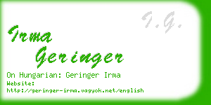 irma geringer business card